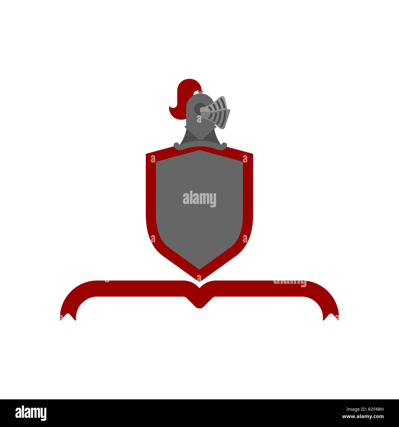 Knight Helmet Heraldic Shield. Template heraldry design element. Coat
