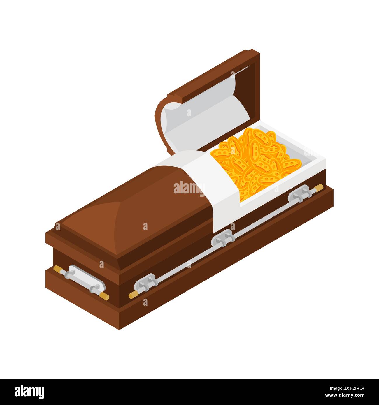 Death bitcoin in coffin. Rip cryptocurrency. Parting electronic money.  Sorrow Virtual cash Stock Vector Image & Art - Alamy