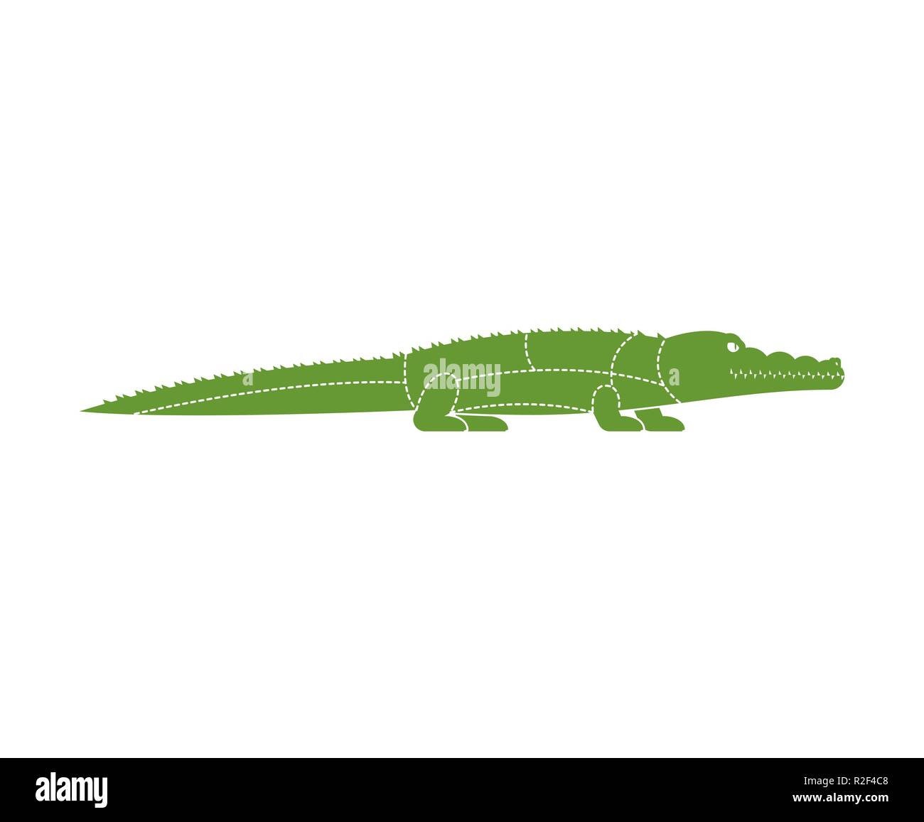 Cut of meat Crocodile. Alligator silhouette scheme lines of different