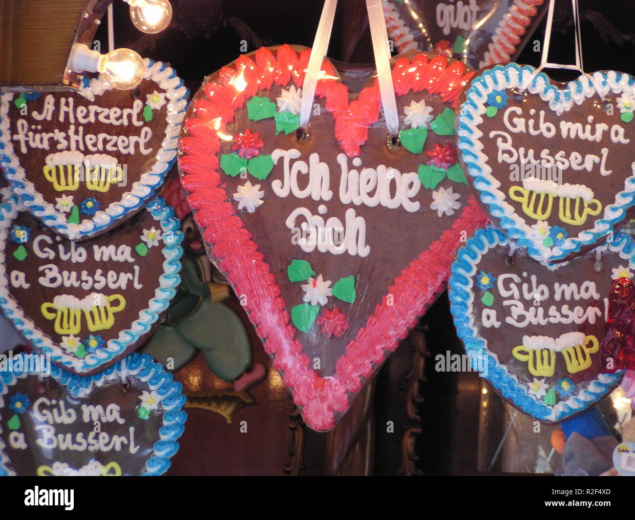 gingerbread heart - i love you Stock Photo