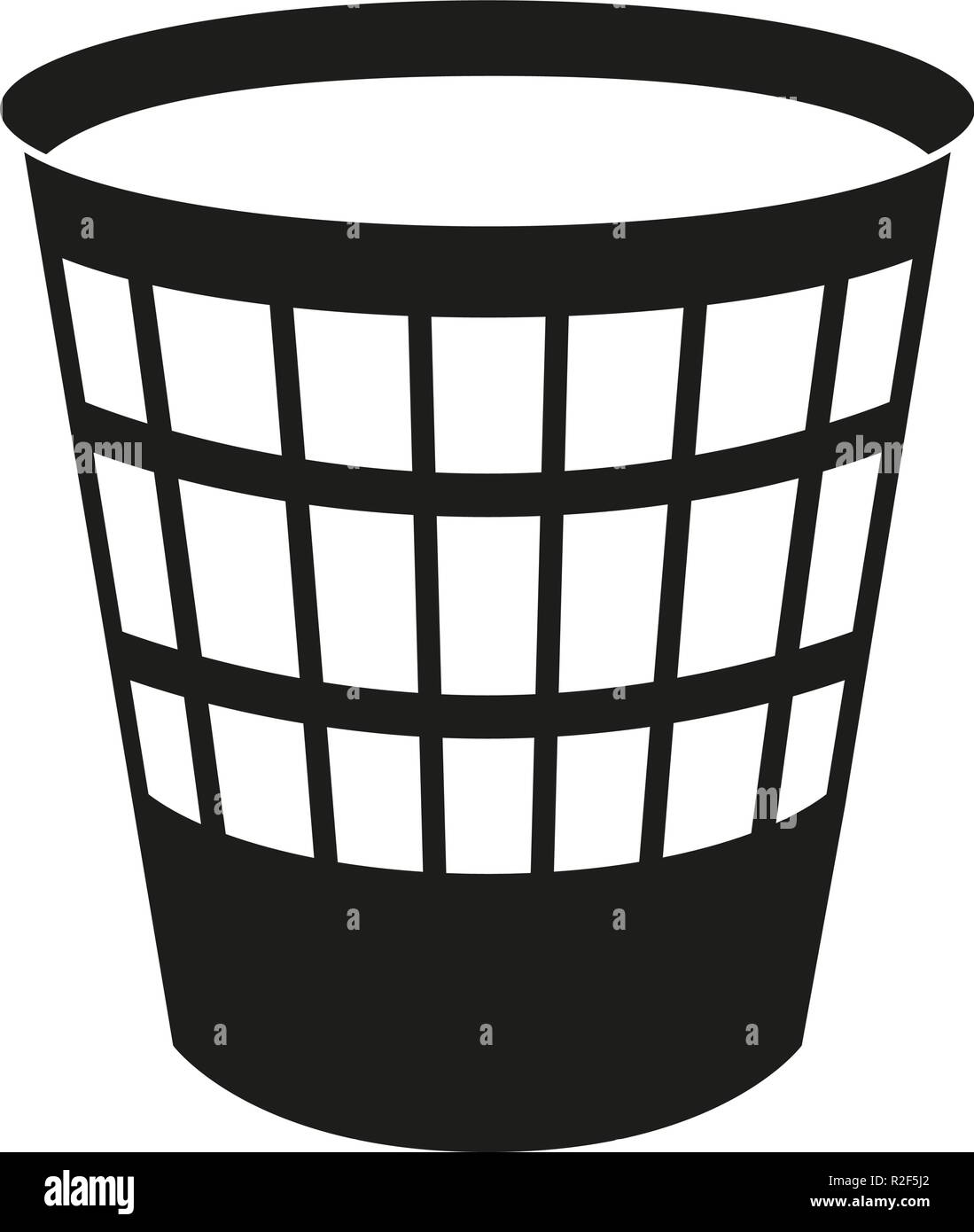Black and white trash can silhouette Stock Vector