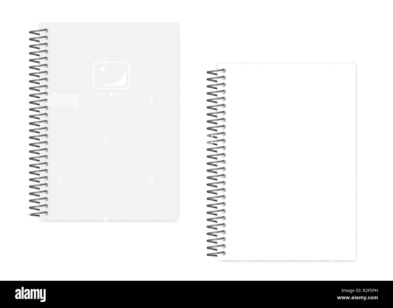 Empty blank spiral notebook with side perforation white clear sheets