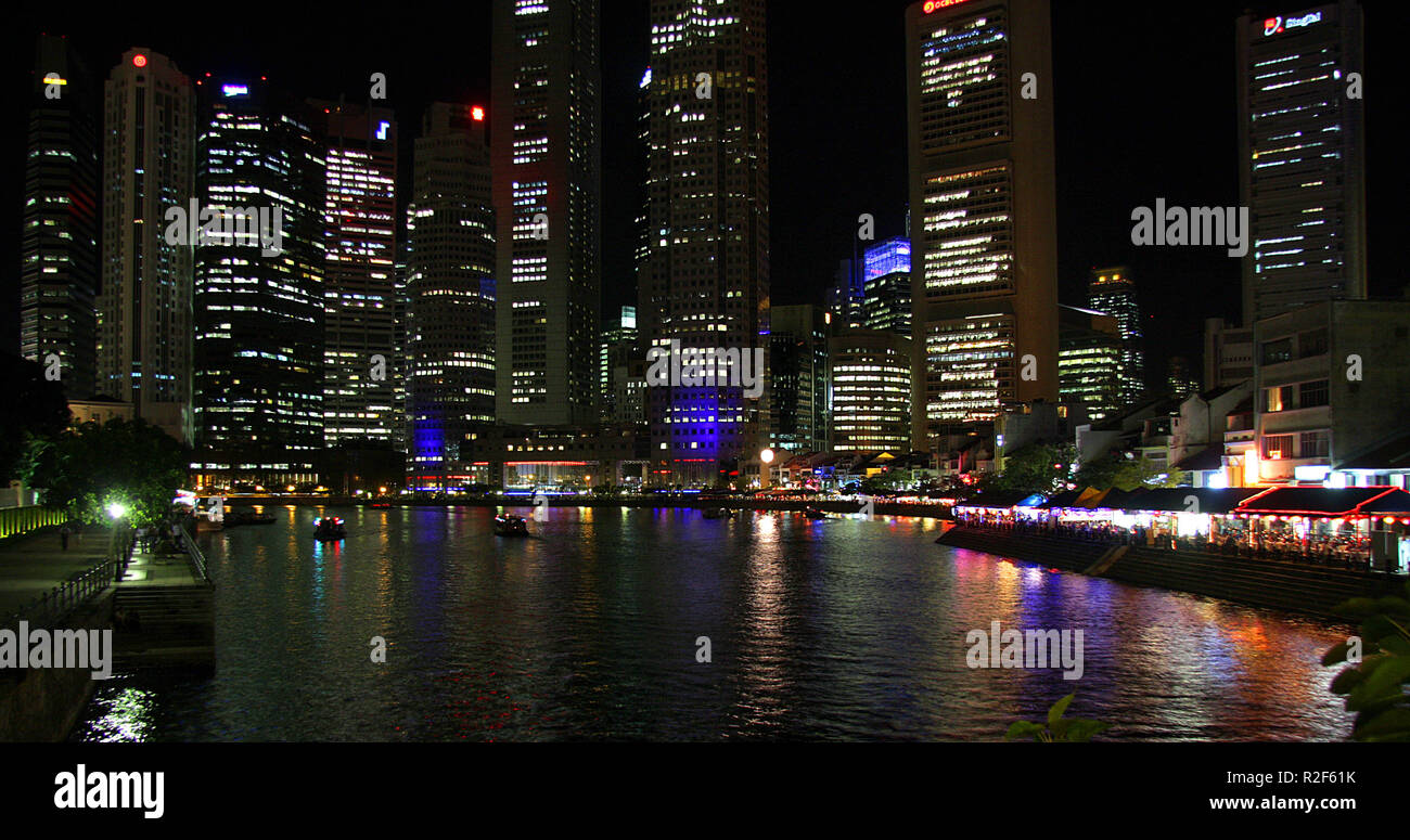 Aerial view night view singapore harbour hi-res stock photography and ...