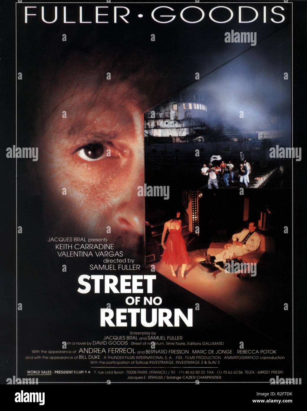 Street of No Return Année : 1989 Portugal / France   Director : Samuel Fuller  Keith Carradine Movie poster Based upon David Goodis Stock Photo