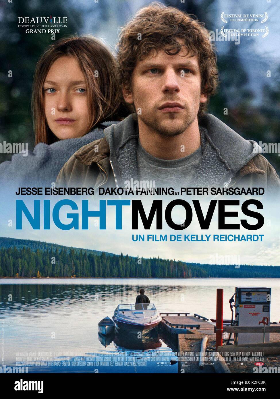 Night Moves Year : 2013 USA Director : Kelly Reichardt Dakota Fanning, Jesse Eisenberg Movie poster (Fr) Stock Photo