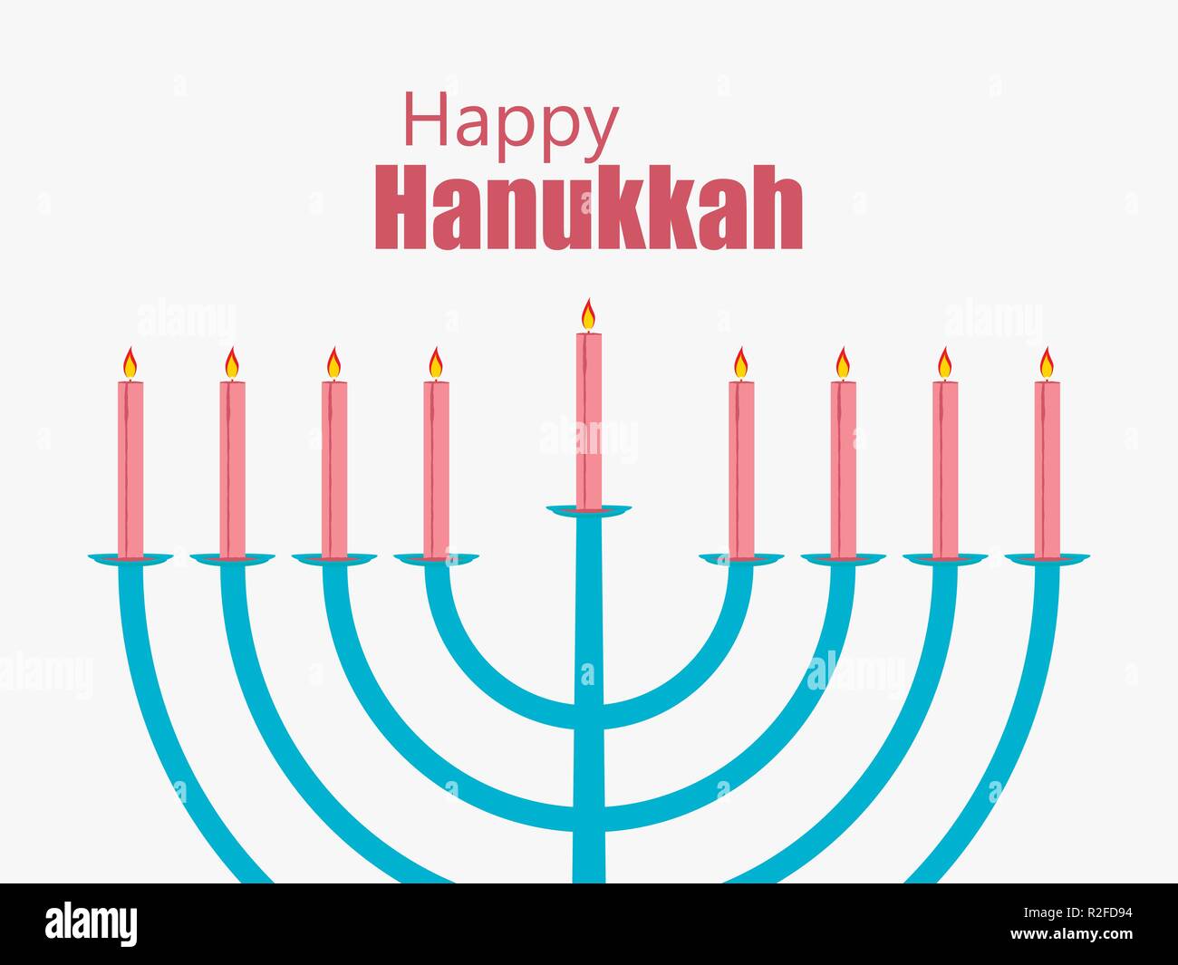Happy hanukkah. Hanukkah candles. Menorah with nine candles. Vector