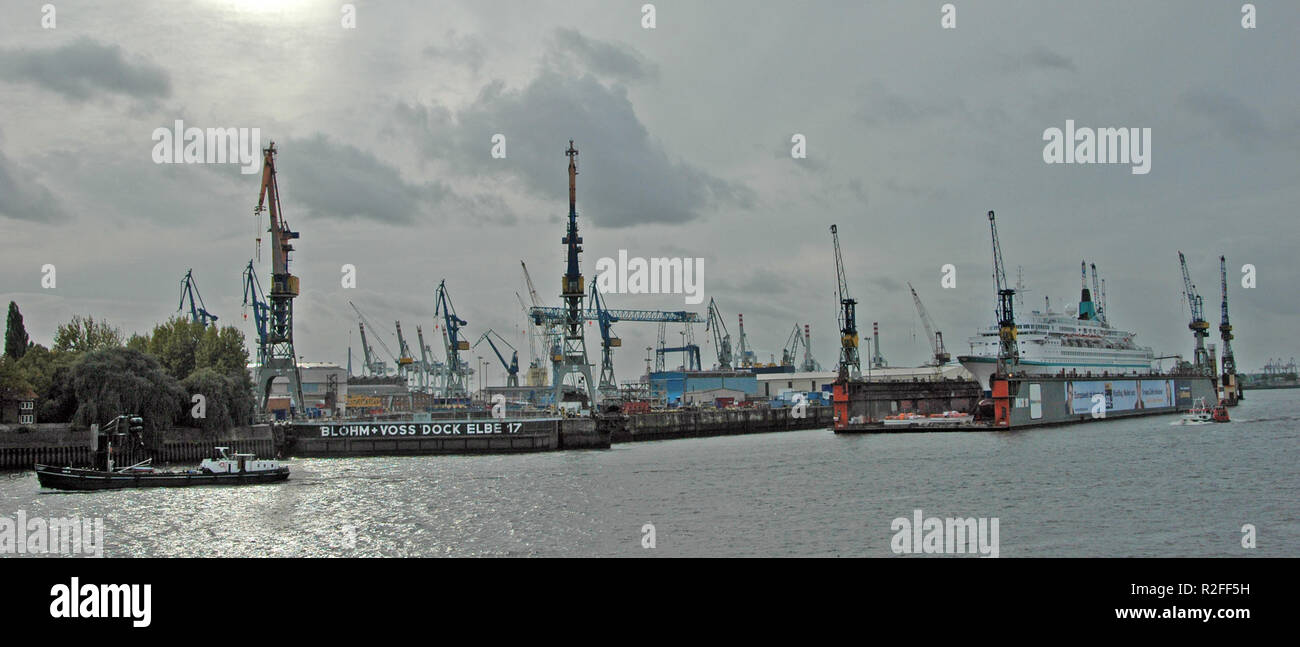 docks and cranes Stock Photo