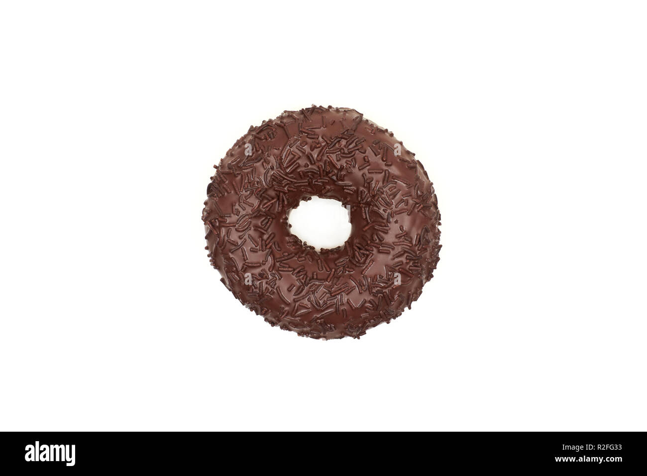 Tasty chocolate donut isolated on white background Stock Photo - Alamy