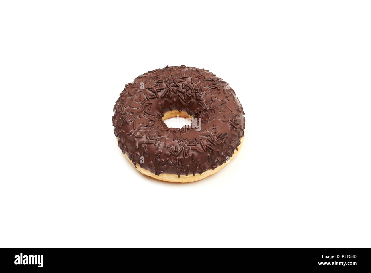 Tasty chocolate donut isolated on white background Stock Photo - Alamy