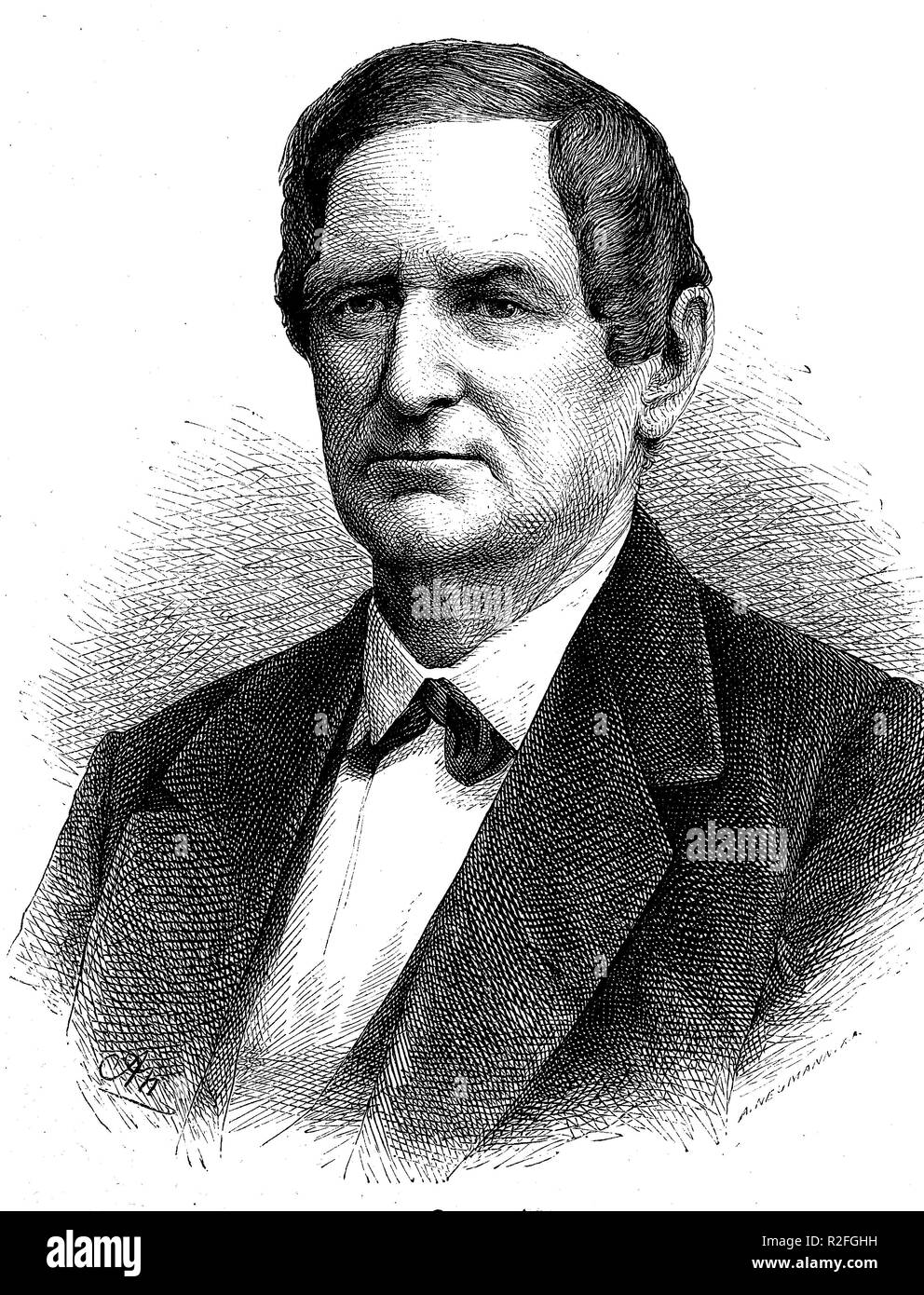 Digital improved reproduction, Franz GÃ¶tze, 1814-1888, german opera singer, from an original print from the 19th century Stock Photo