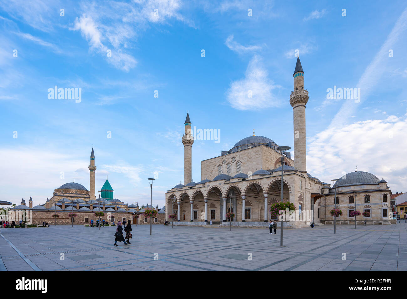 Selimiye Mosque and Mevlana Museum in Konya, Turkey. Stock Photo