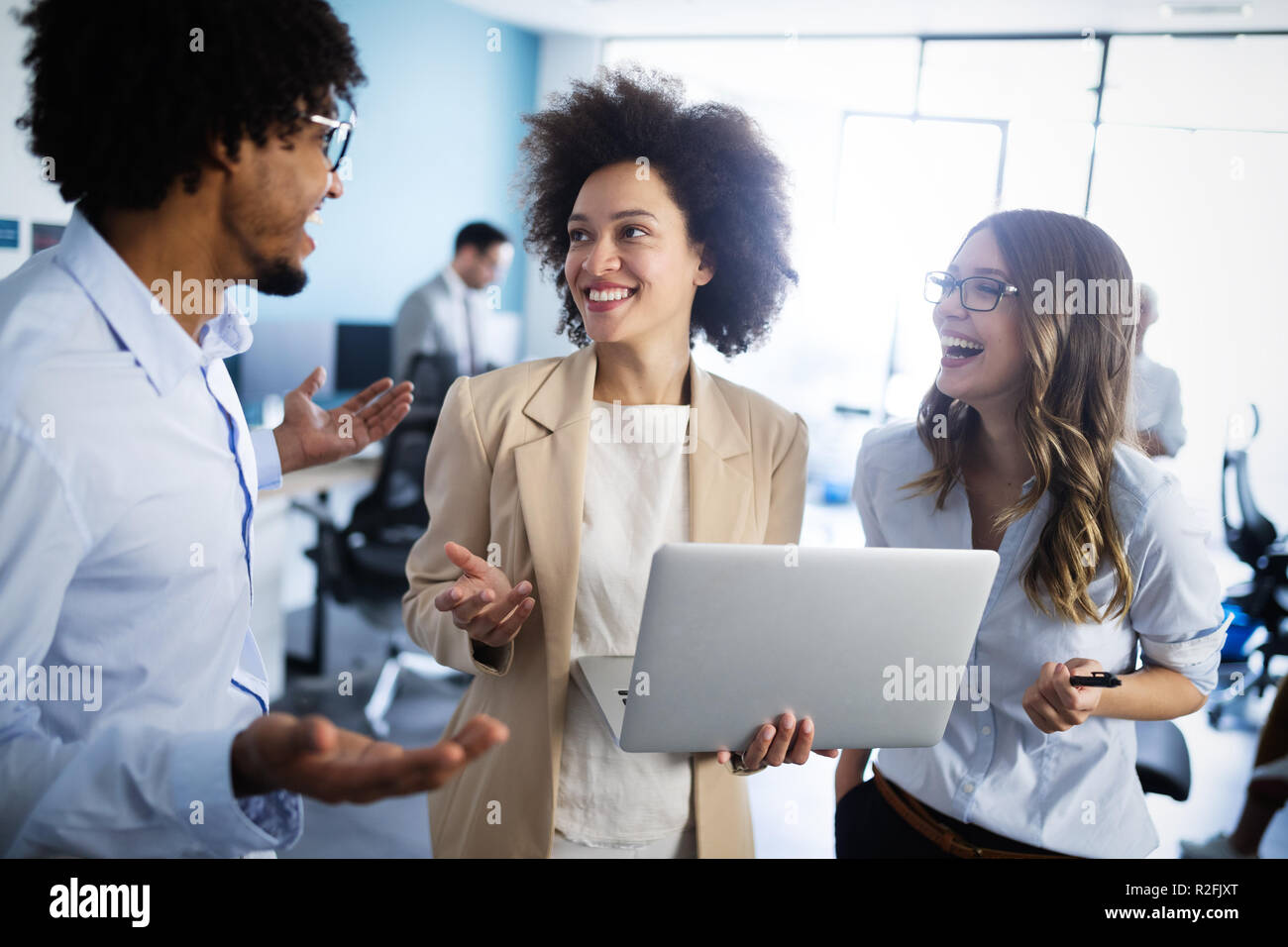 Group of successful business people at work in office Stock Photo - Alamy