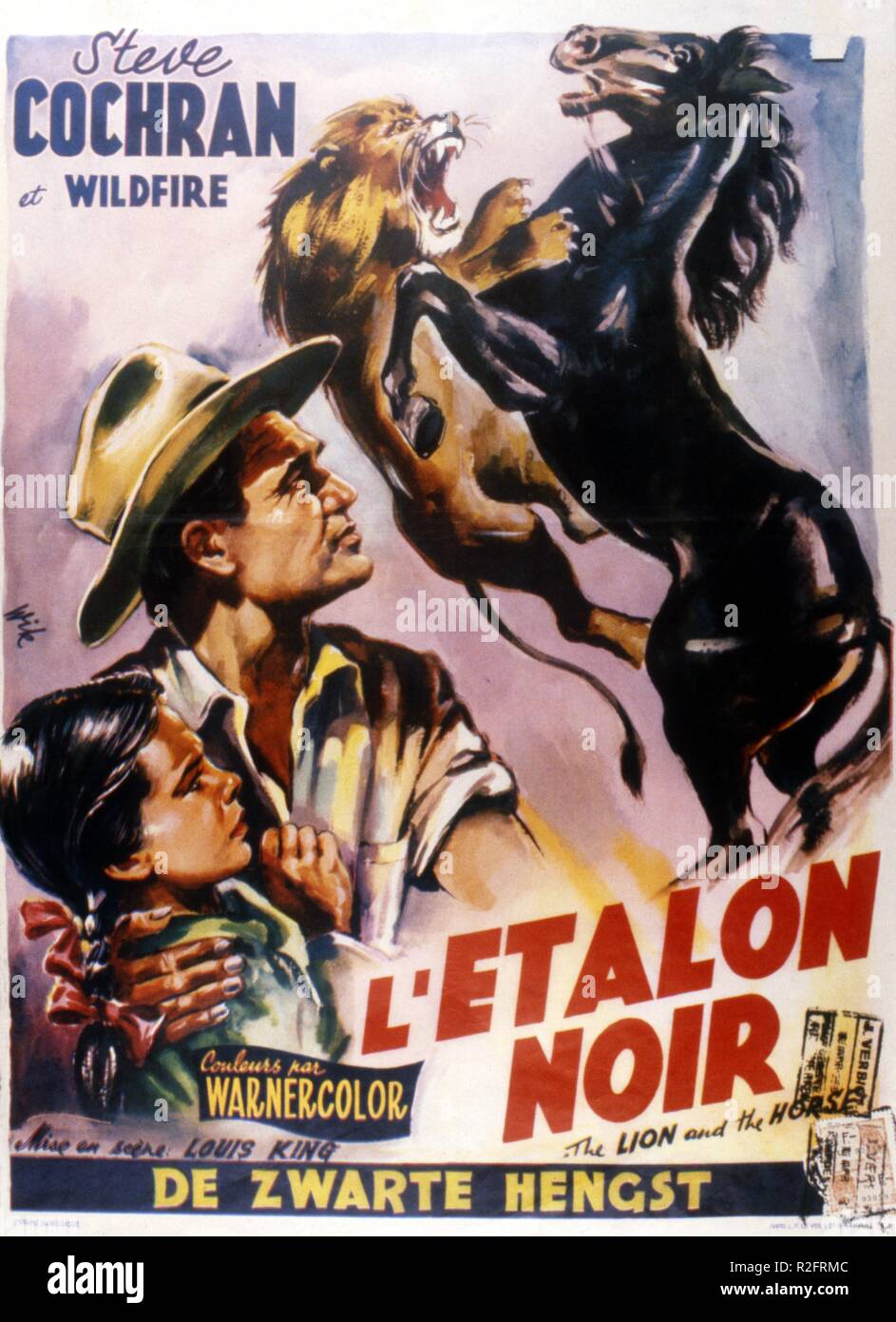 The Lion and the Horse Year : 1953 USA Director : Louis King Movie poster (Belgium) Stock Photo