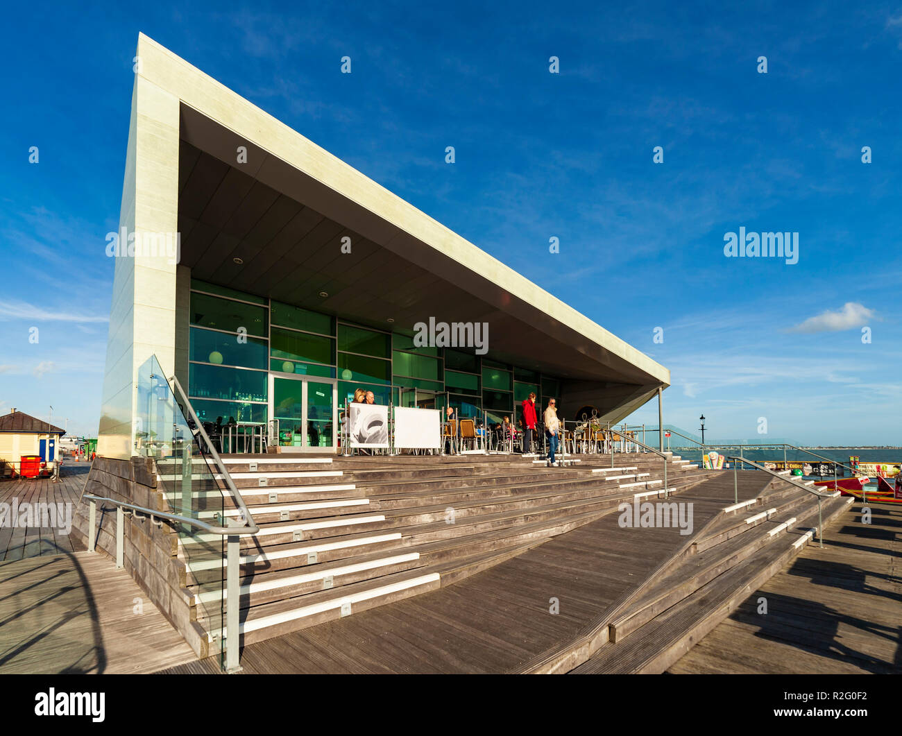 The Royal Pavilion and Salt Cafe, Southend Pier. Stock Photo