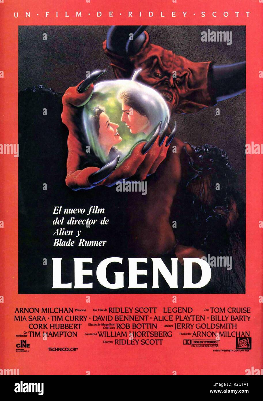 Legend Year : 1985 UK Director : Ridley Scott Movie poster (Esp Stock Photo  - Alamy