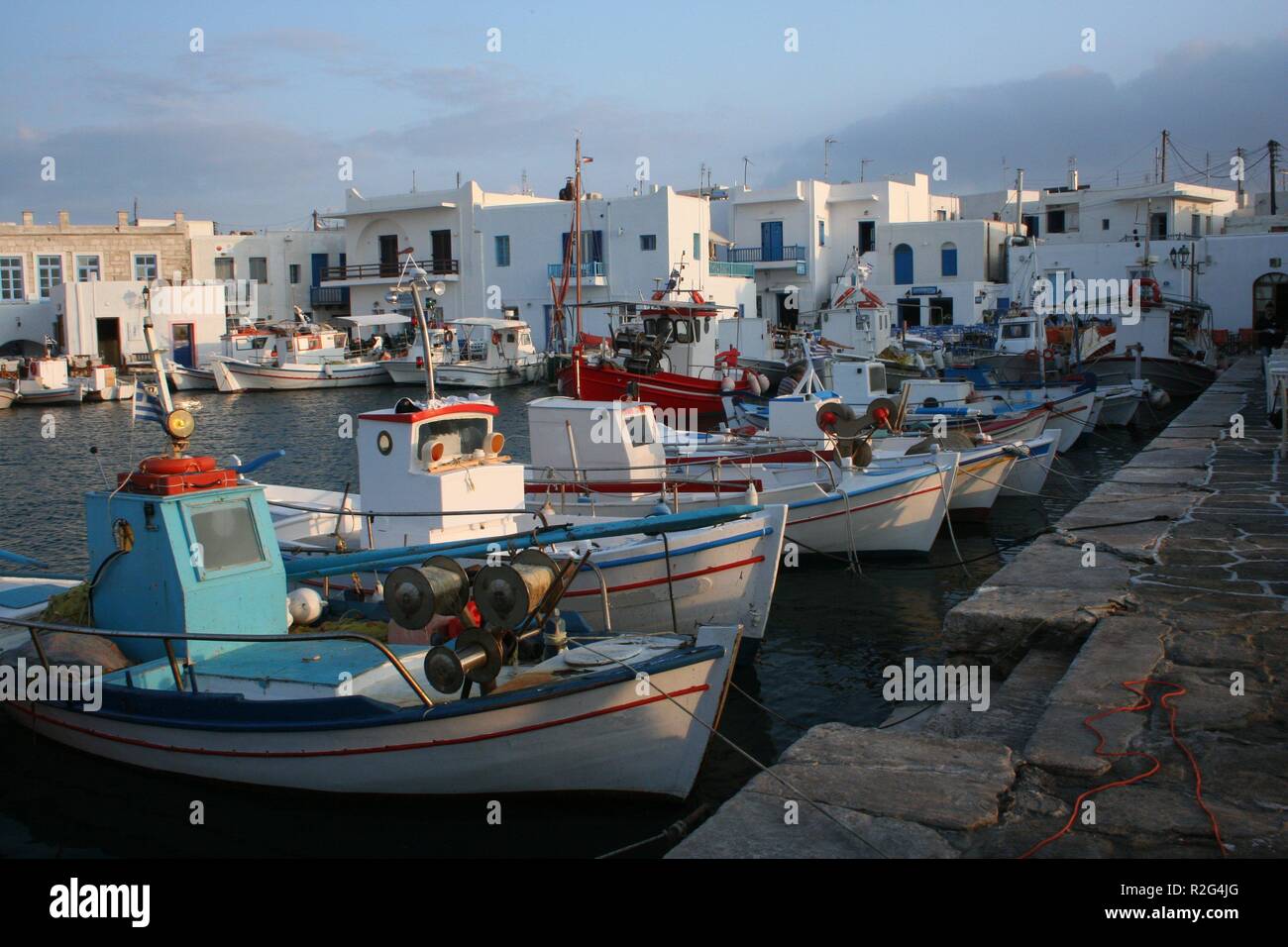 fishing port in naoussa Stock Photo