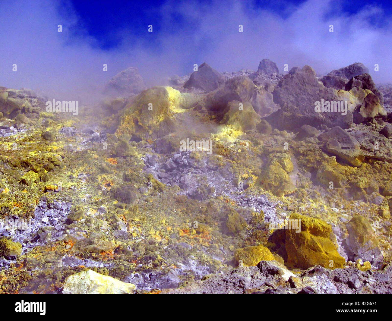 solfatare on vulkano Stock Photo - Alamy