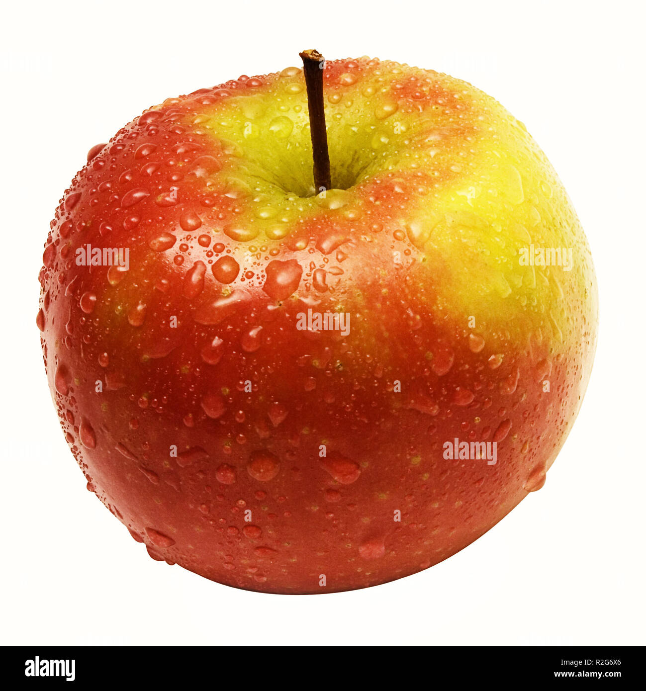 wet apple with pruning path ii Stock Photo