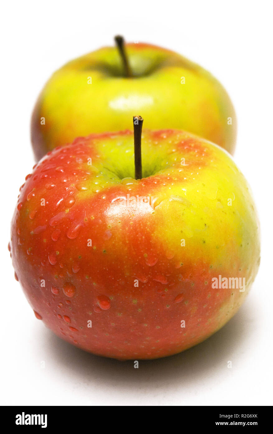 rotgelbe wet apples succession Stock Photo