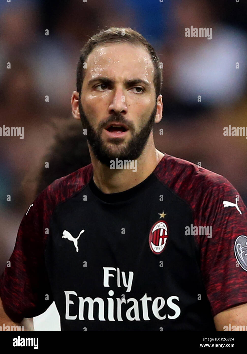 Italy - Serie A TIM 2018-2019 /  ( A.C. Milan ) -  Gonzalo Higuain Stock Photo