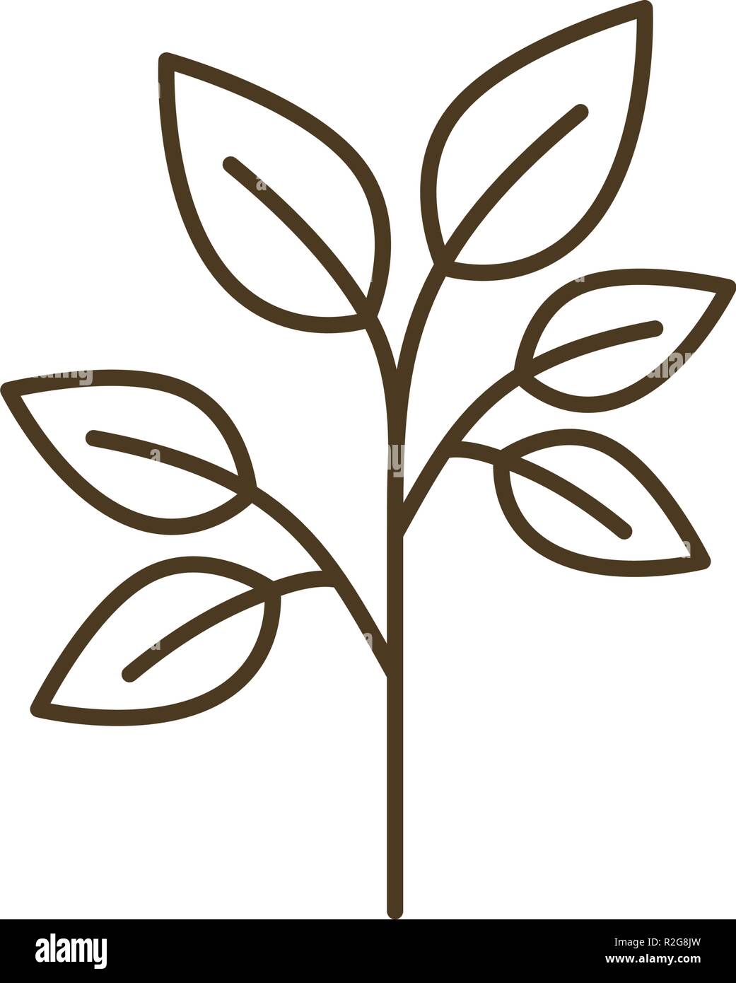 tree branch with leaves isolated icon Stock Vector Image & Art - Alamy