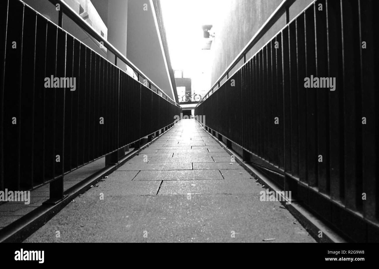 Grey metal railing railings Black and White Stock Photos & Images Alamy