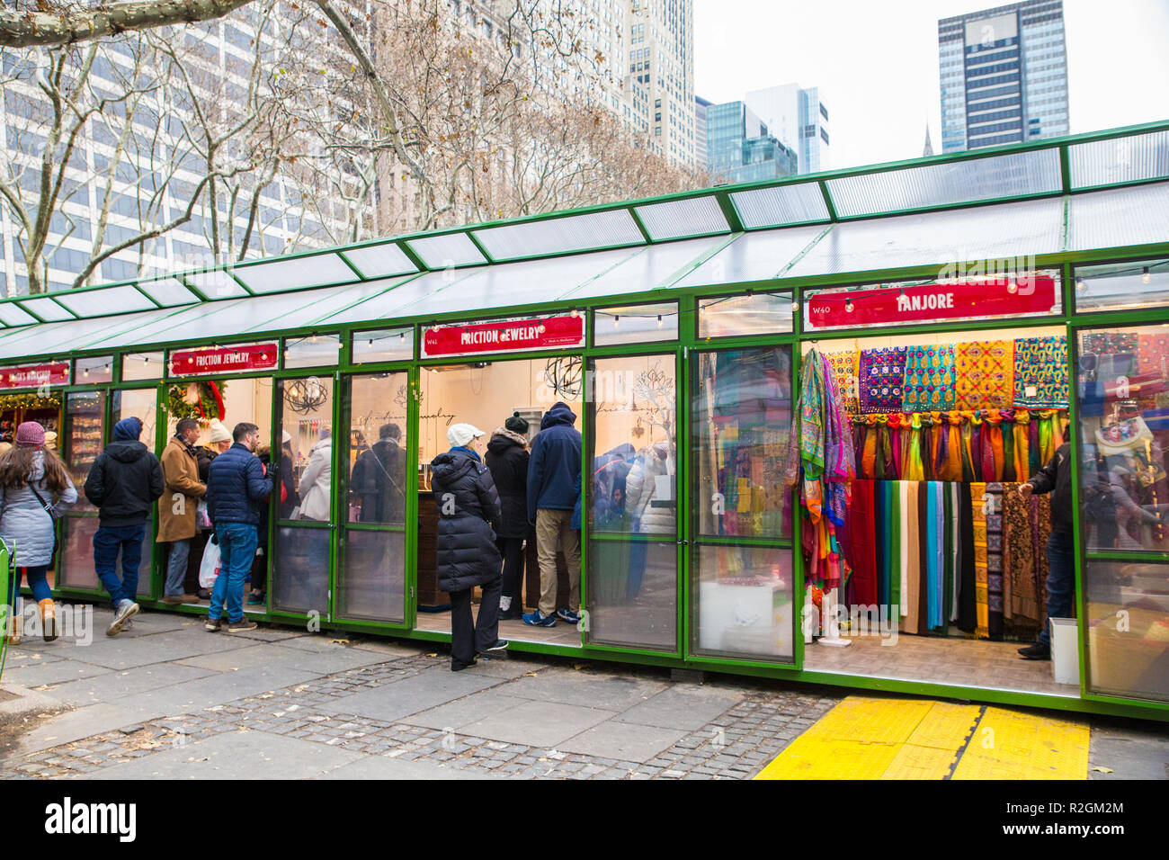 NEW YORK CITY DECEMBER 17, 2017 View of holiday shoppers at outdoor