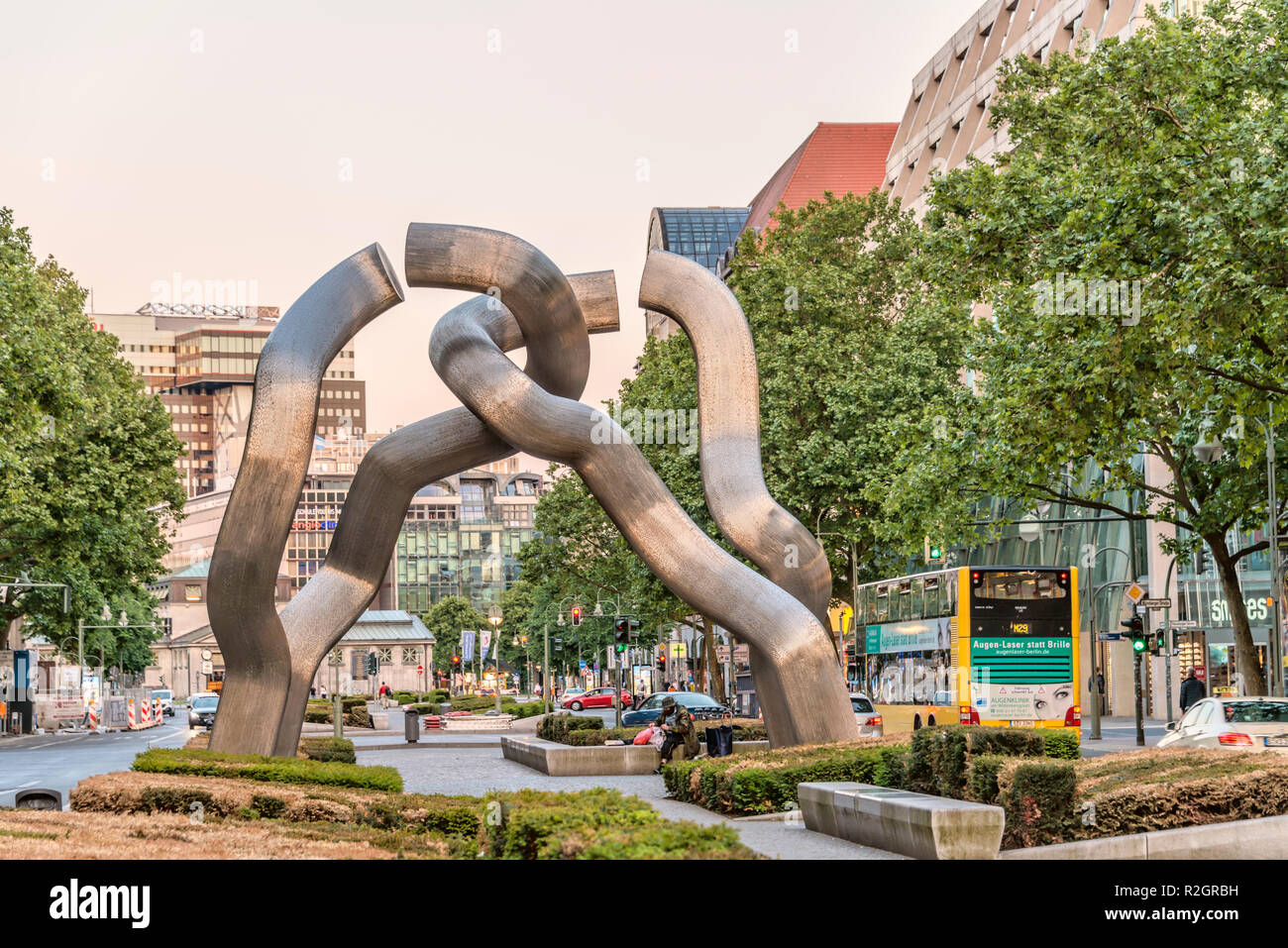 Artwork made of stainless steel for the 750 anniversary of Berlin, Germany Stock Photo