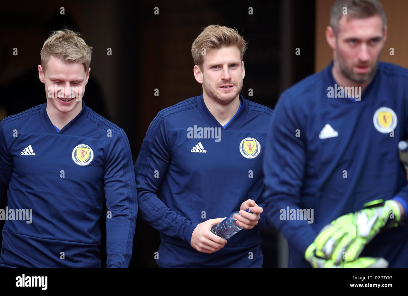 scotlands-gary-mackay-steven-left-stuart-armstrong-and-allan-mcgregor-right-during-the-training-session-at-hampden-park-glasgow-press-association-photo-picture-date-monday-november-19-2018-see-pa-story-soccer-scotland-photo-credit-should-read-jane-barlowpa-wire-editorial-use-only-R2GTGG.jpg