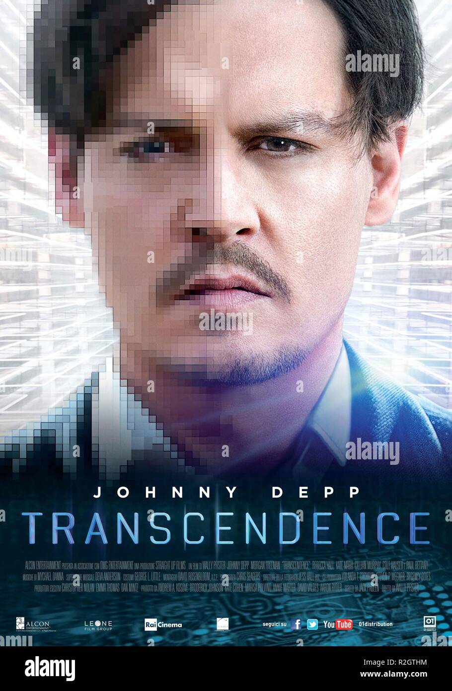 Transcendence Year : 2014 USA / UK Director : Wally Pfister Johnny Depp Movie poster (It) Stock Photo