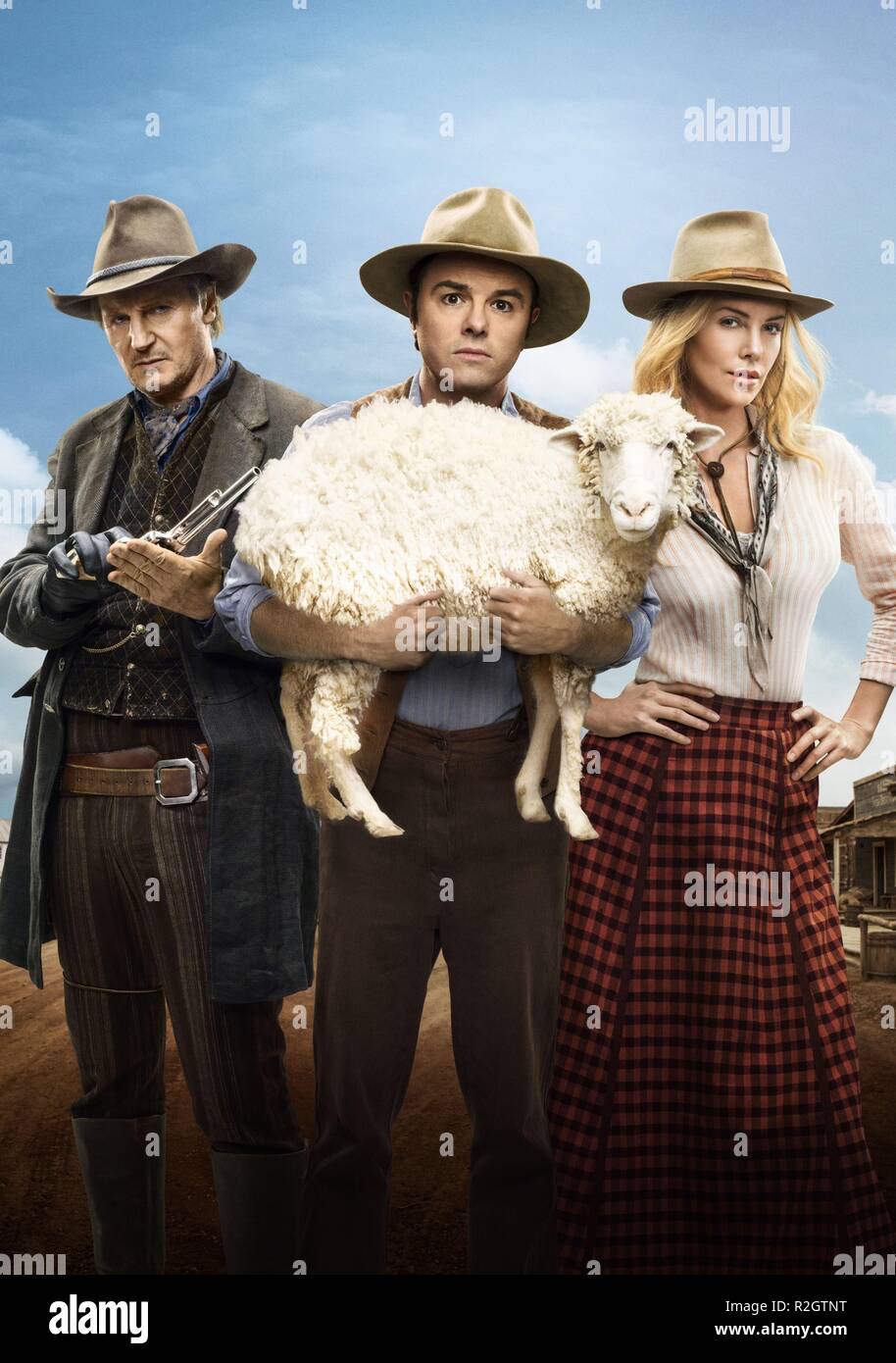 A Million Ways to Die in the West Year : 2014 USA Director : Seth  MacFarlane Liam Neeson, Seth MacFarlane, Charlize Theron Movie poster  (textless Stock Photo - Alamy