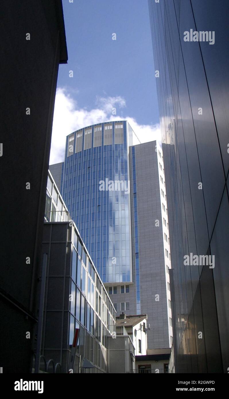 of-häuserschlucht view v. kaiserstraße Stock Photo