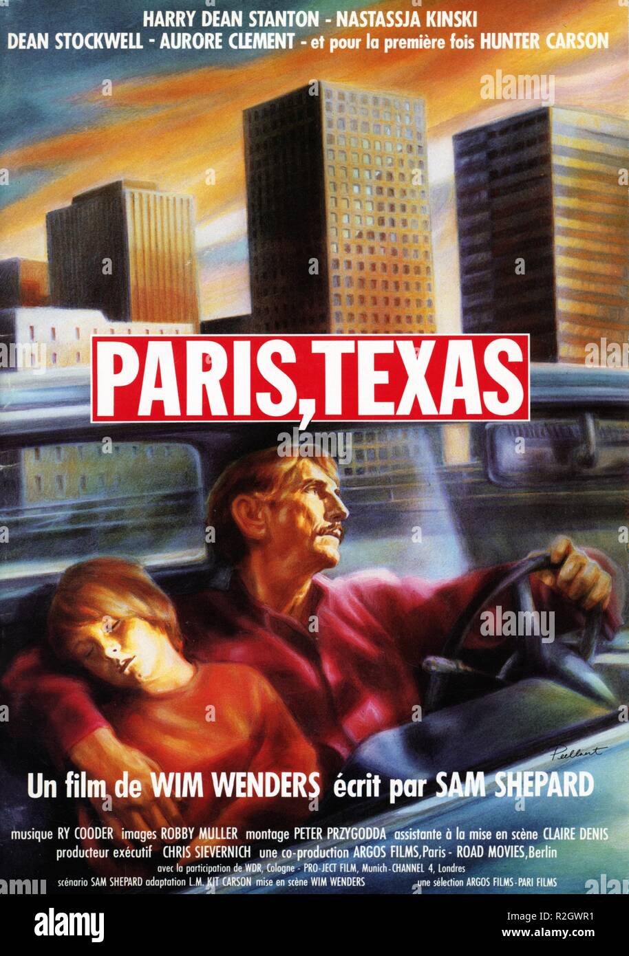 ParisTexas Year : 1984 - West Germany Director : Wim Wenders French poster Palme d'Or Cannes 1984 Stock Photo