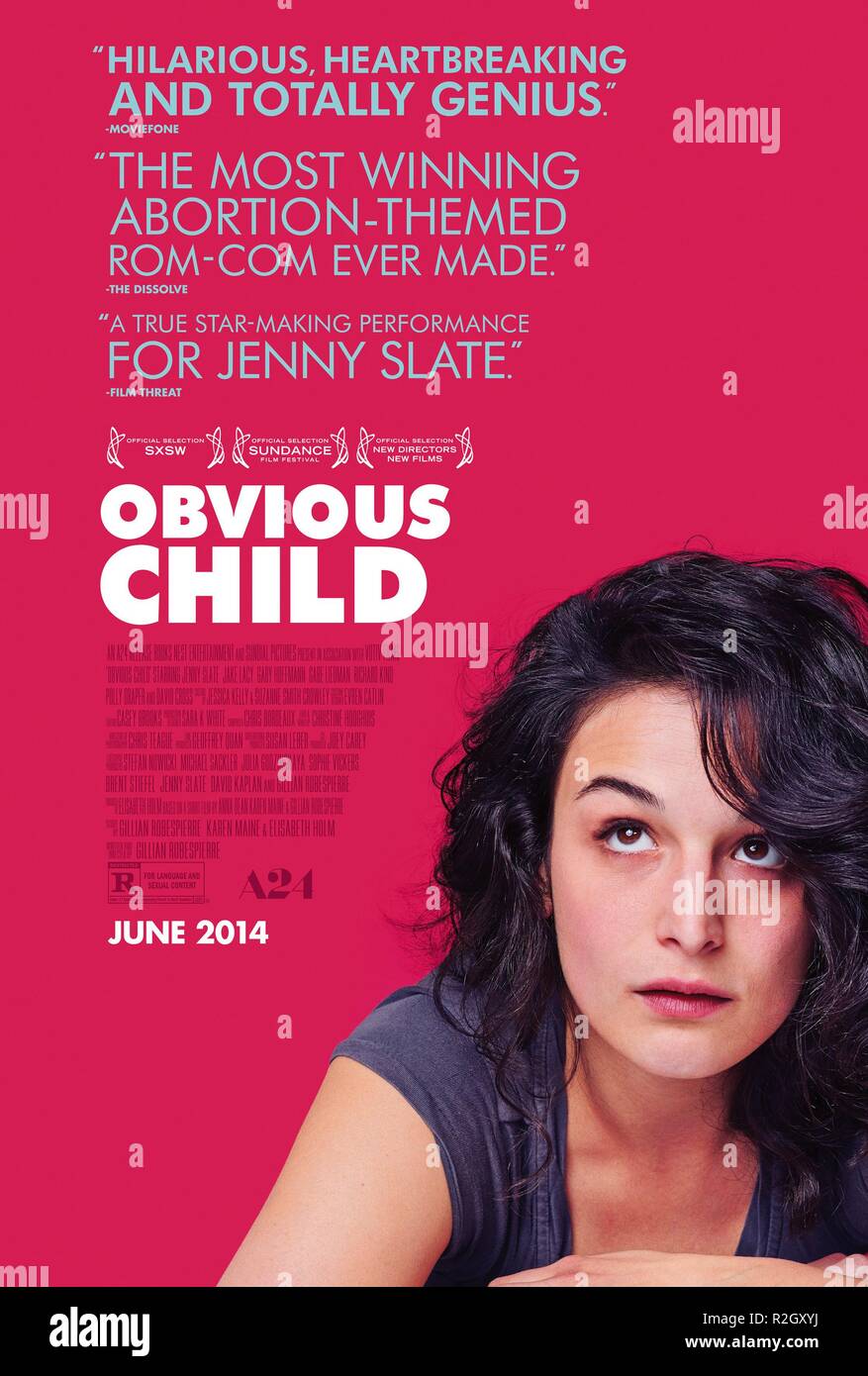 Obvious Child Year : 2014 USA Director : Gillian Robespierre Jenny Slate Movie poster (USA) Stock Photo