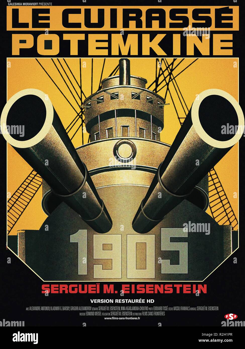 Bronenosets Potyomkin  Battleship Potemkin Year: 1925 Soviet Union Directors : Grigori Aleksandrov, Sergei M. Eisenstein Movie poster (Fr) Stock Photo