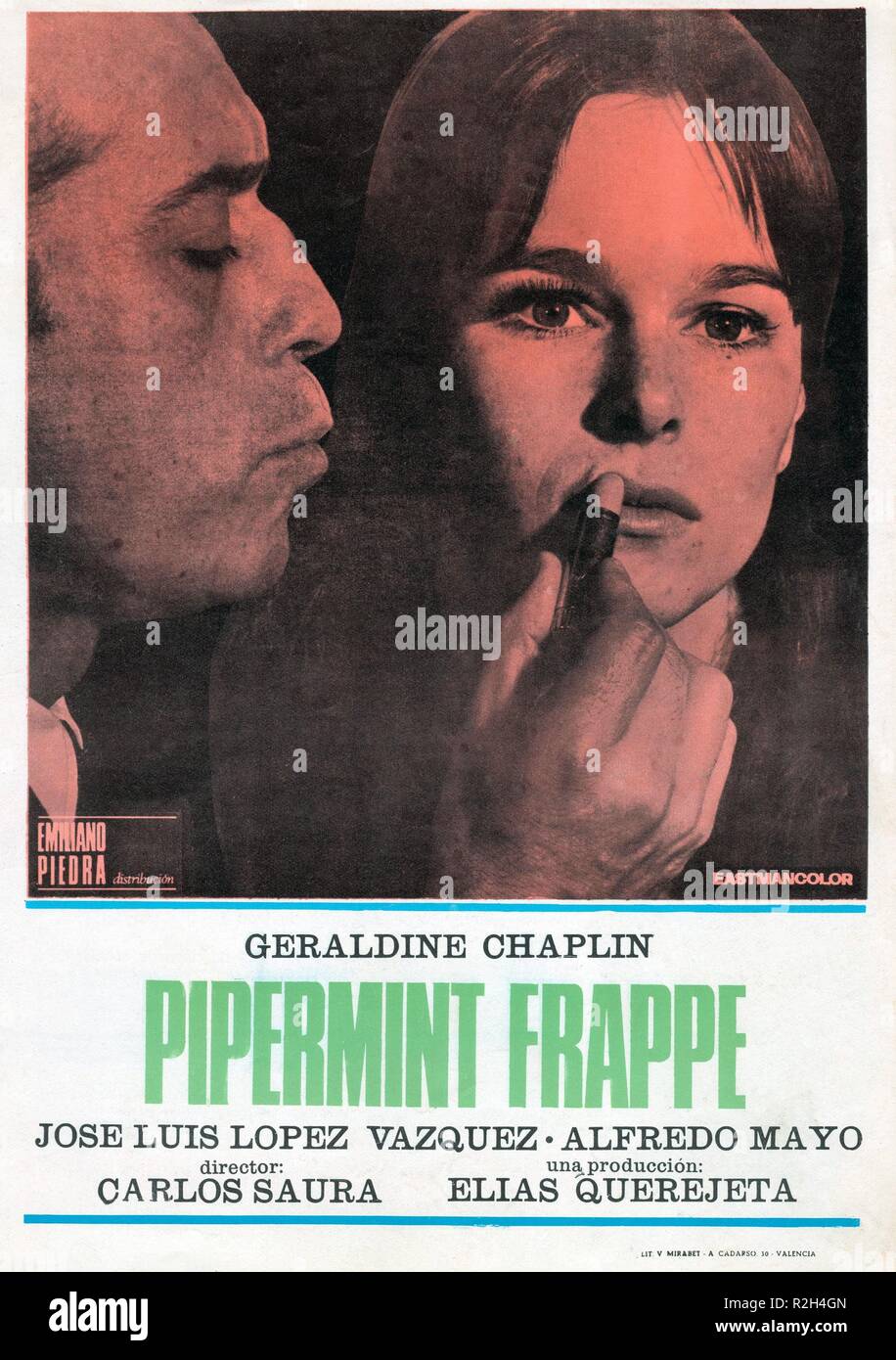 Peppermint Frappe Year: 1967 Spain Director : Carlos Saura Jose Luis Lopez Vazquez, Geraldine Chaplin Movie poster (Spp) Stock Photo