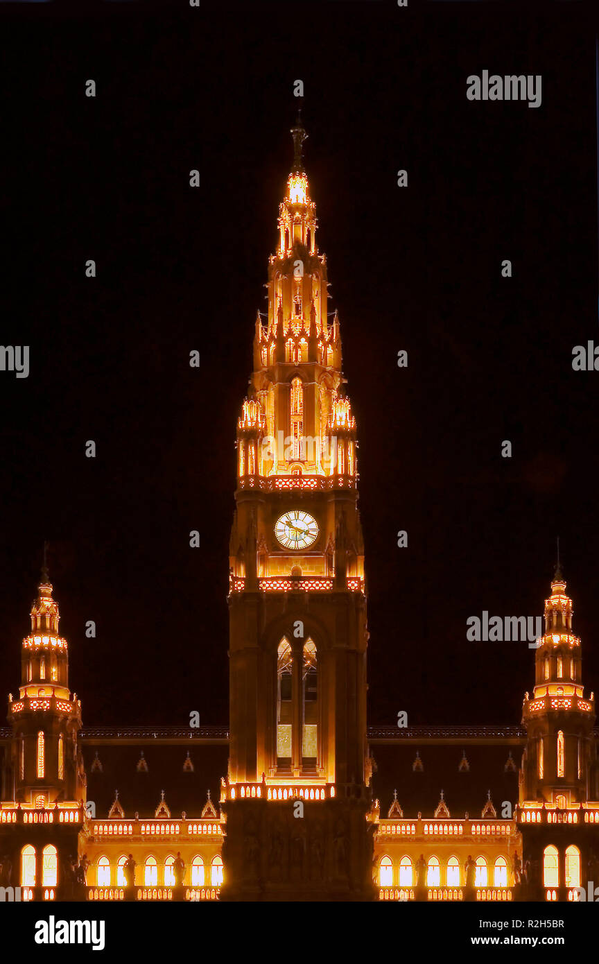 city hall towers - vienna Stock Photo