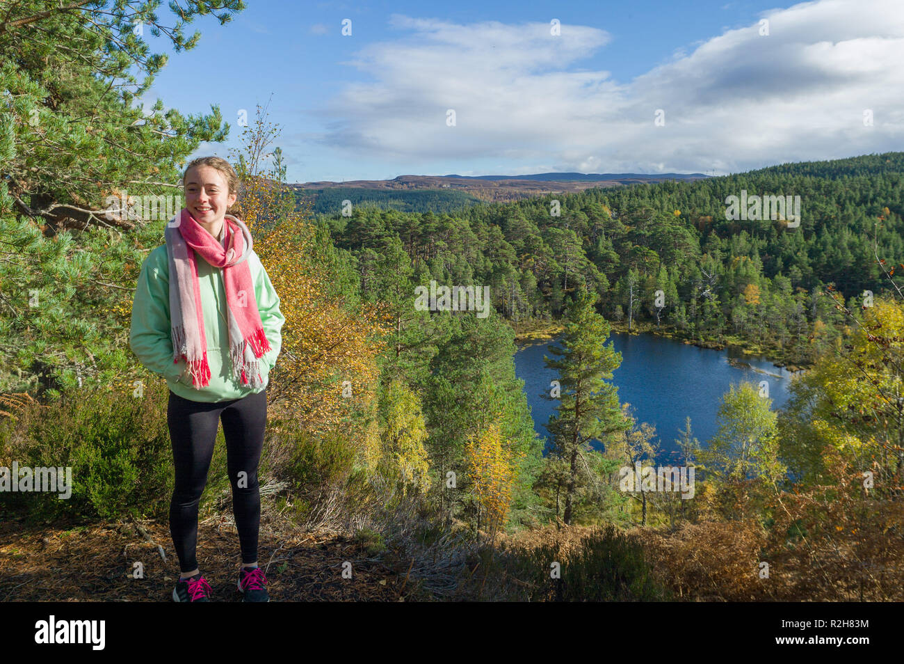 Coire loch on the viewpoint trail in Glen Affric, Highlands, Scotland. Stock Photo