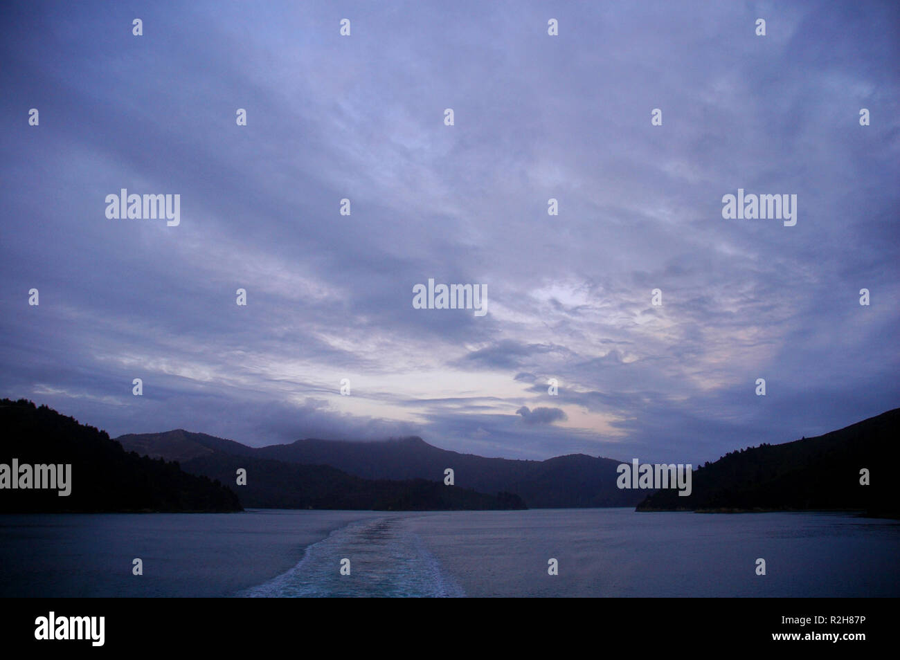 cook strait - from picton to wellington Stock Photo