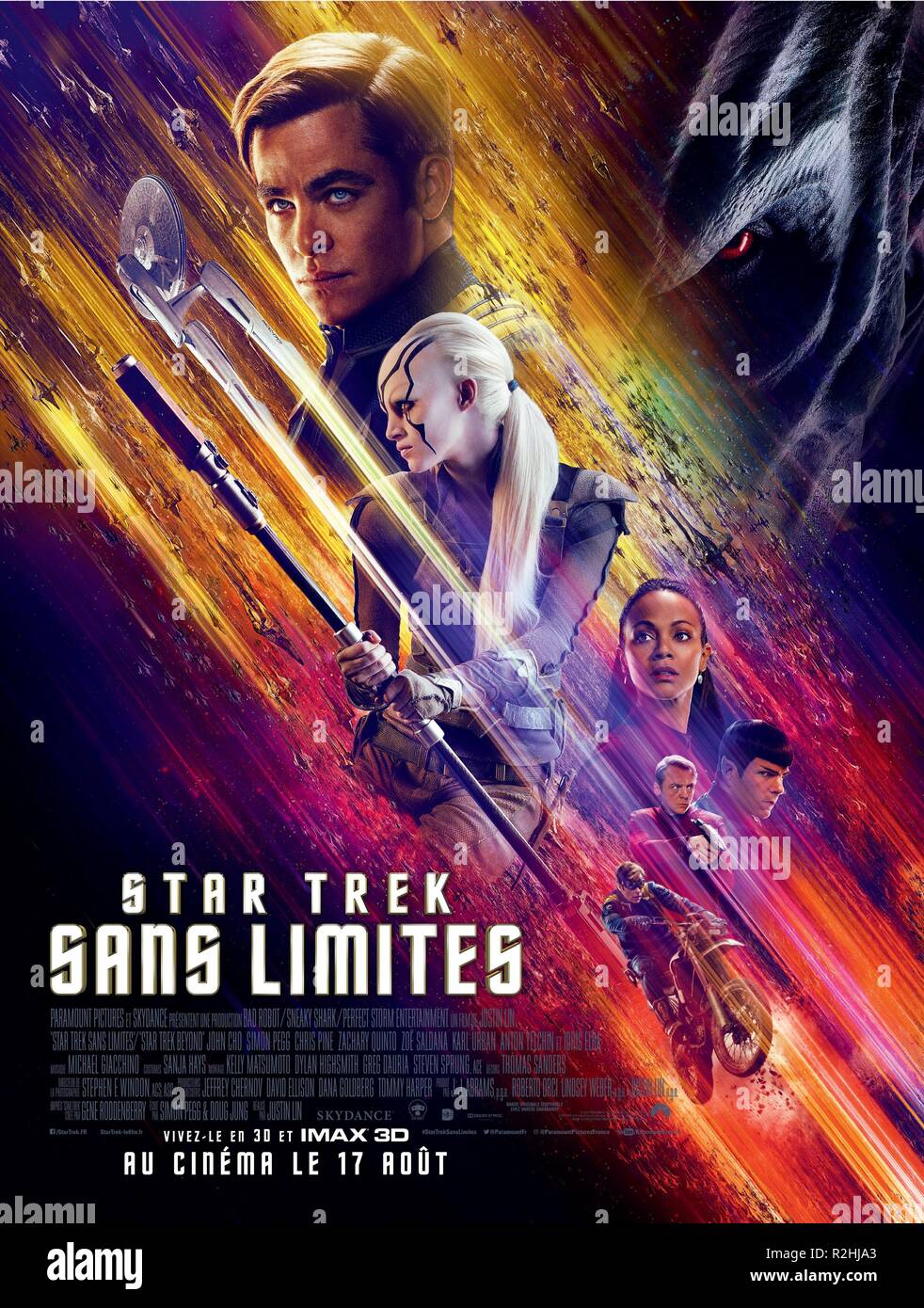 Star Trek Beyond Year : 2016 USA Director : Justin Lin Chris Pine, Sofia Boutella, Zoe Saldana Movie poster (Fr) Stock Photo