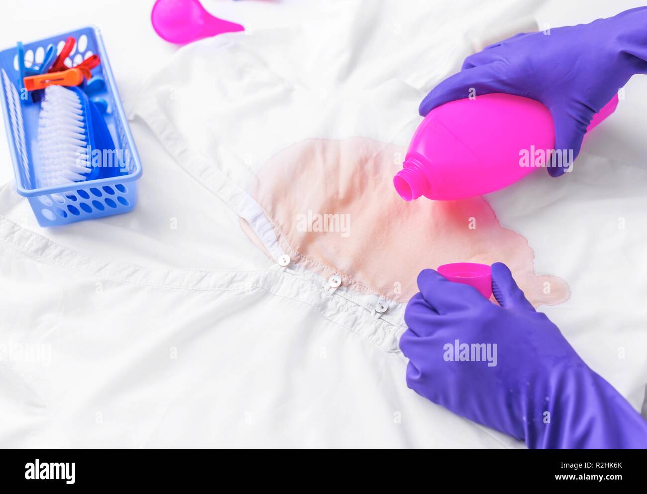 Liquid to remove stains on clothes. Closeup Stock Photo Alamy