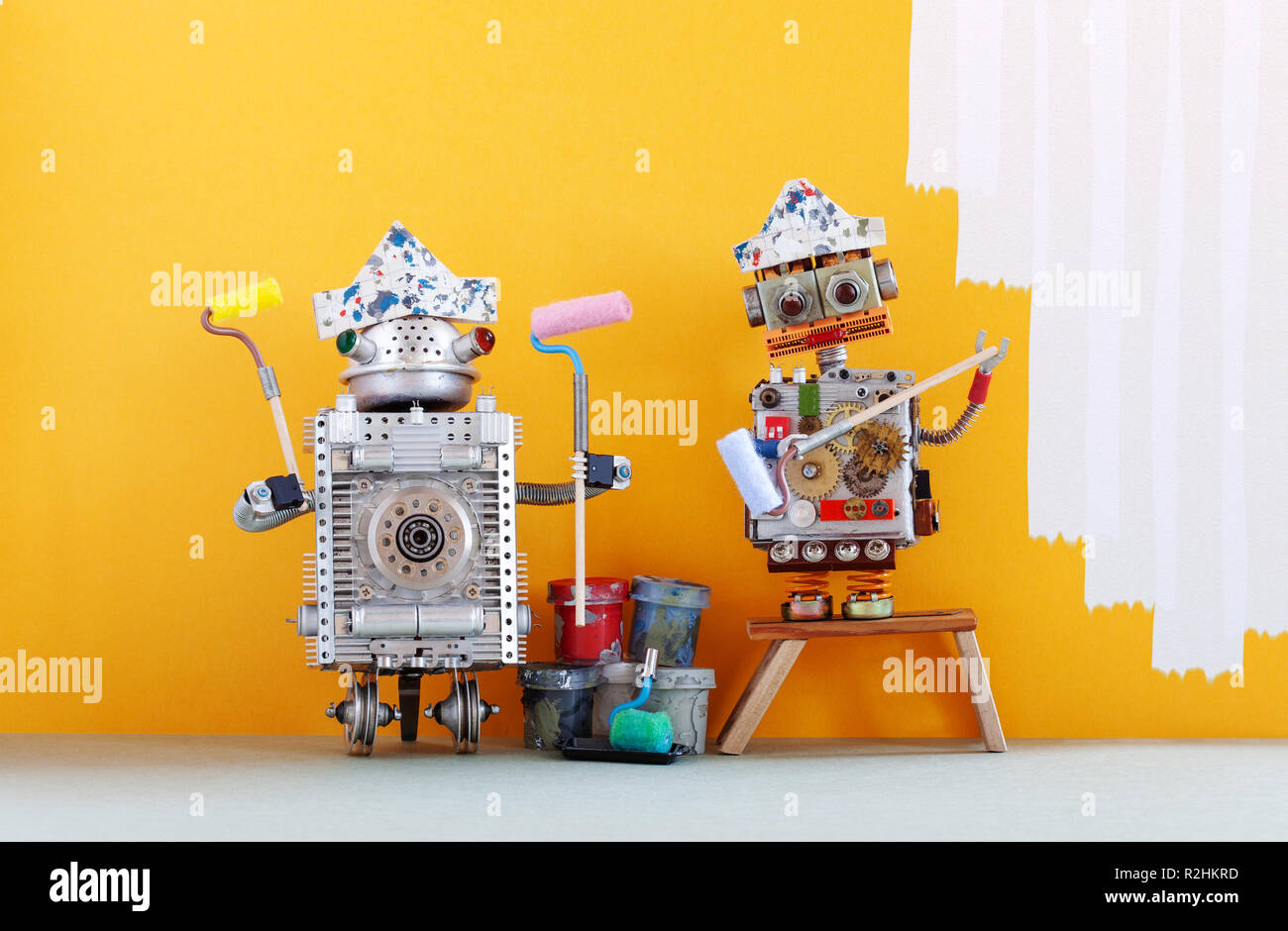 Painter Decorator Robots Ready For Interior Improvement Funny