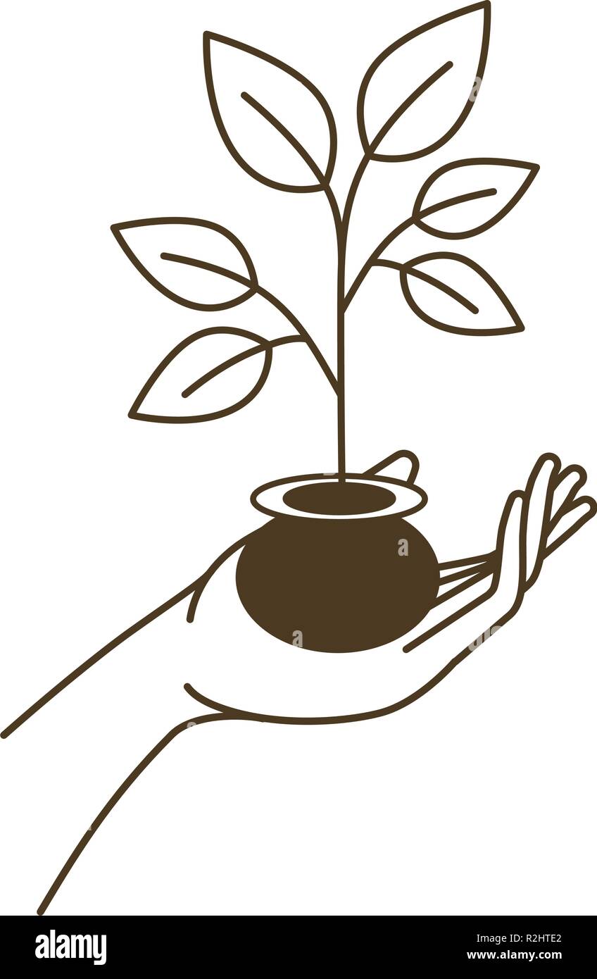 Hand holding tree branch Stock Vector Images - Alamy