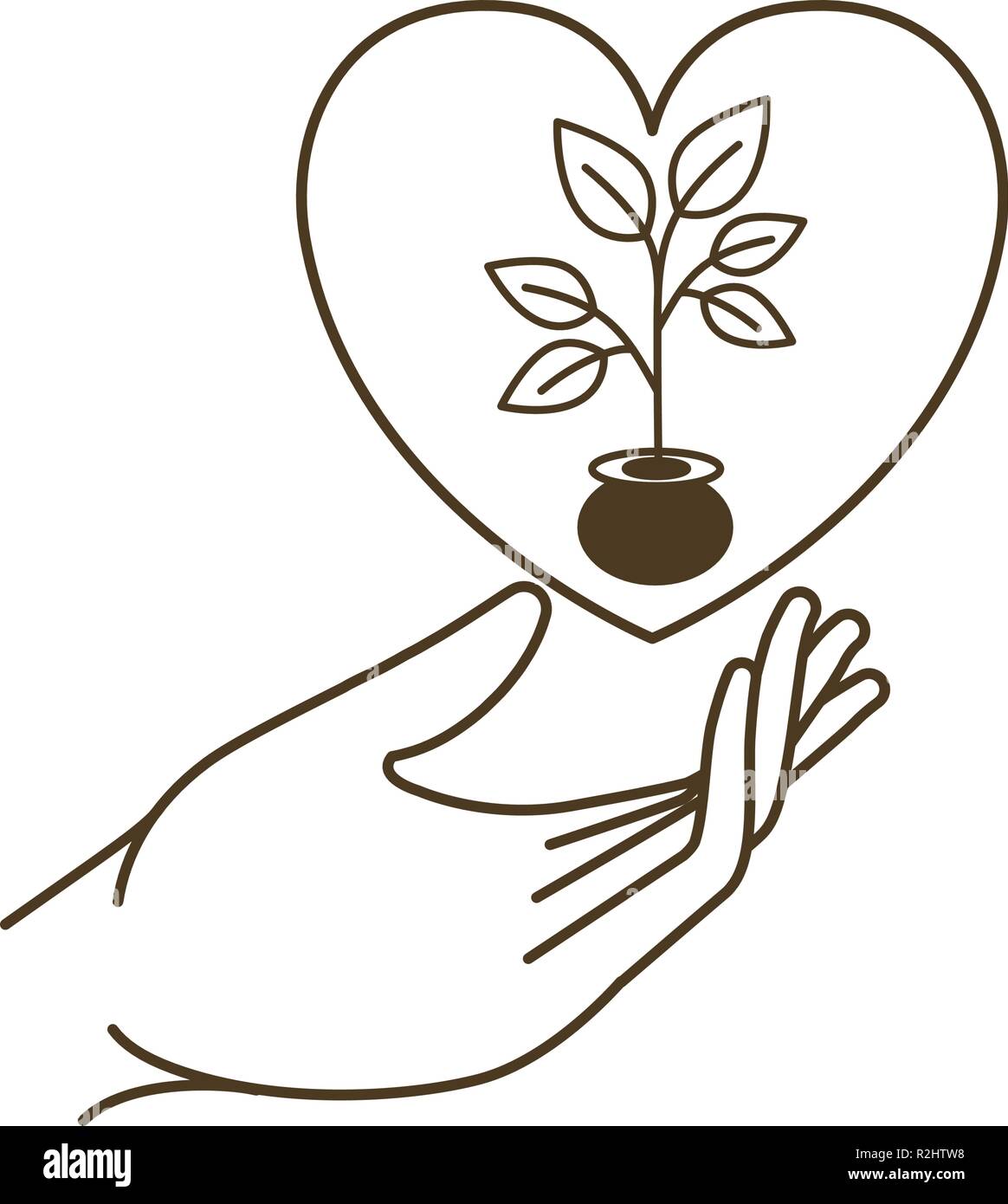 Hand holding tree branch Stock Vector Images - Alamy