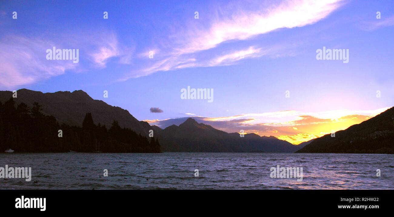 sunrise in new zealand Stock Photo