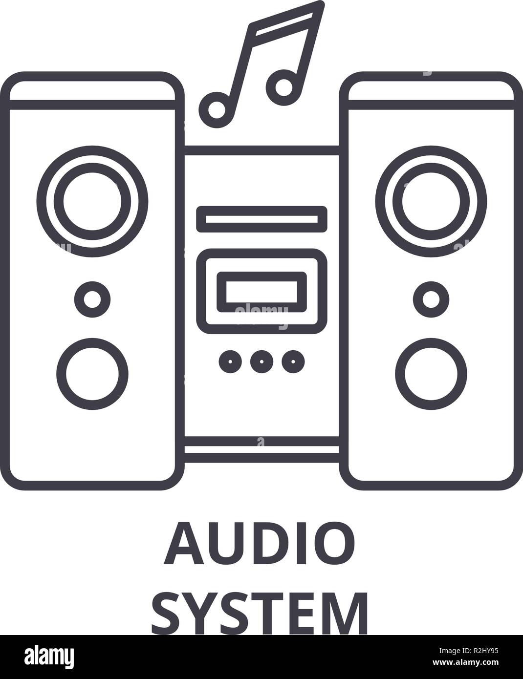 Audio system line icon concept. Audio system vector linear illustration,  symbol, sign Stock Vector Image & Art - Alamy