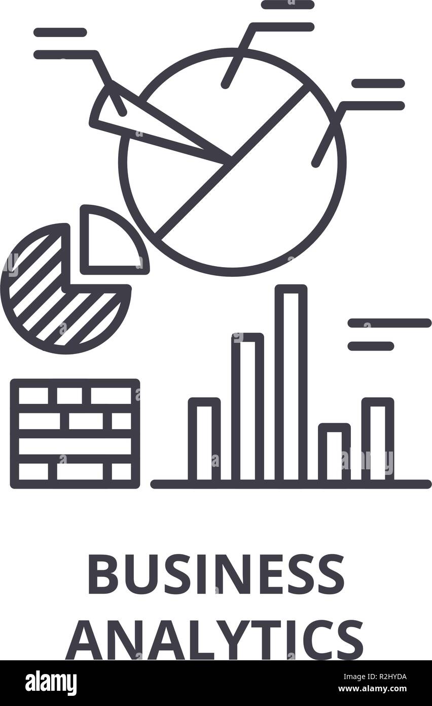 Business analytics line icon concept. Business analytics vector linear illustration, symbol