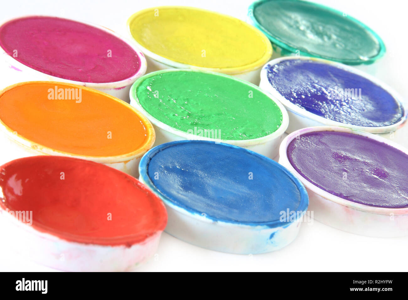 paintbox colors - watercolors Stock Photo