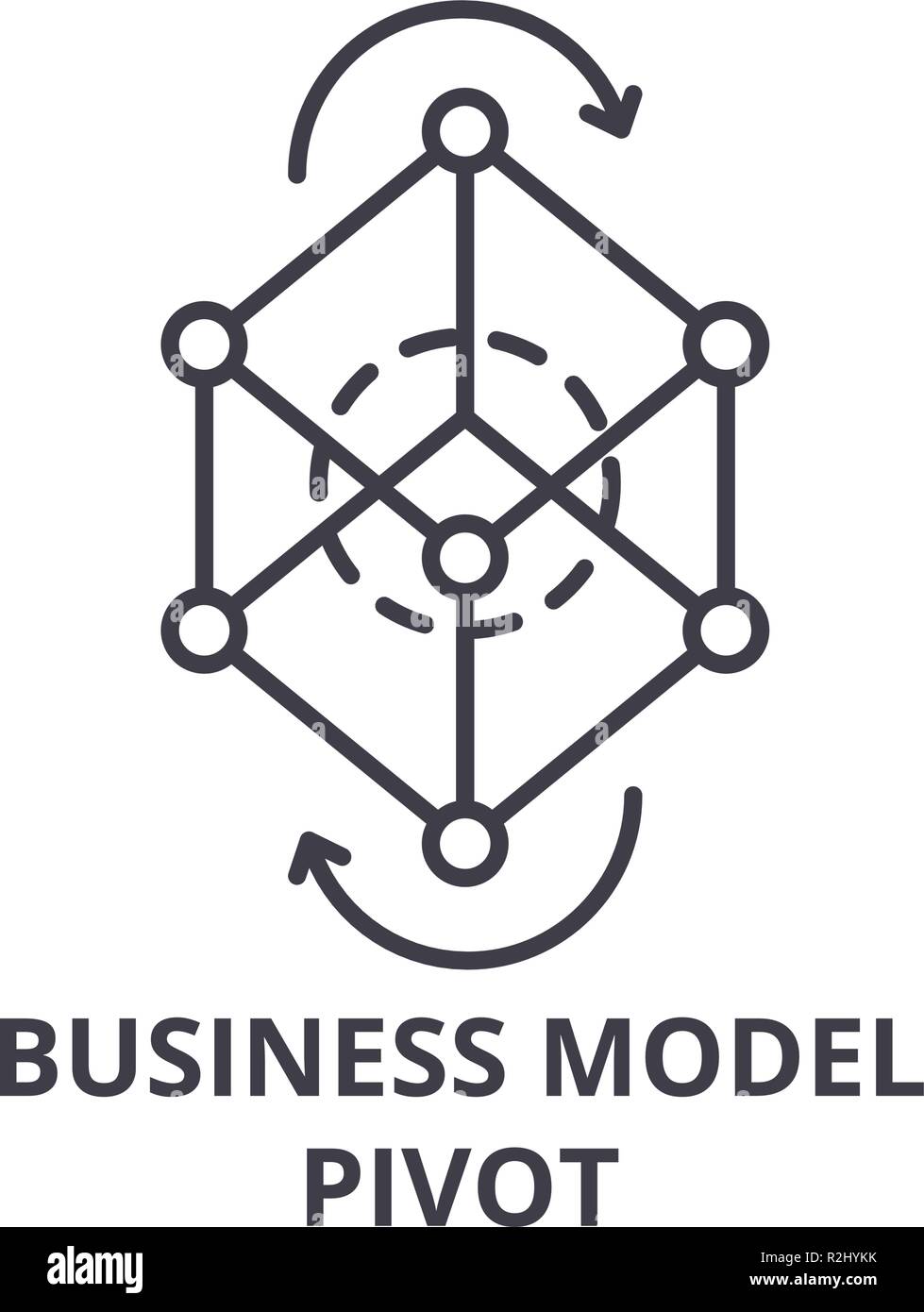Business model pivot line icon concept. Business model pivot vector linear illustration, symbol, sign Stock Vector