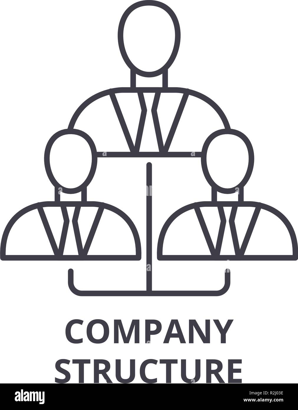 Company structure line icon concept. Company structure vector linear